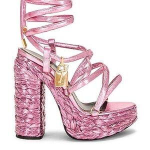 Glamorous Pink Platform Heels with Strappy Design